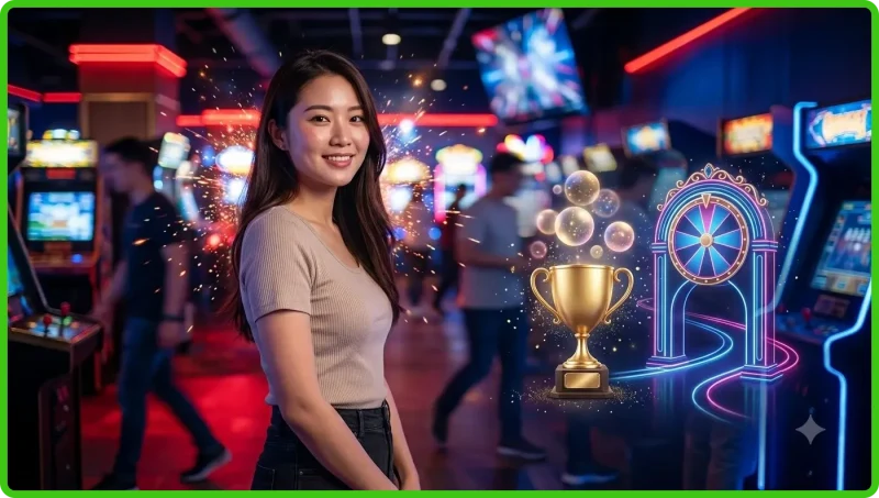 Hình minh họa cơ chế jackpot prize pool tích lũy với đồng tiền vàng sáng rực