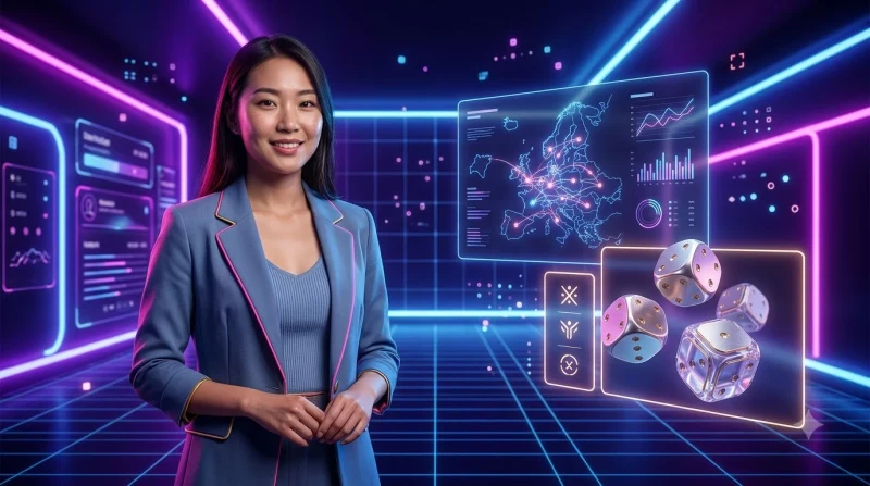 Màn hình hologram so sánh kèo châu Âu và tài xỉu với kính lúp phân tích tiêu chí lựa chọn