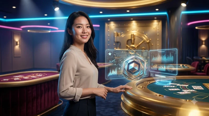 Minh họa slot game F8BET với vòng quay phát sáng và đồng xu vàng thể hiện cơ hội nhận thưởng lớn