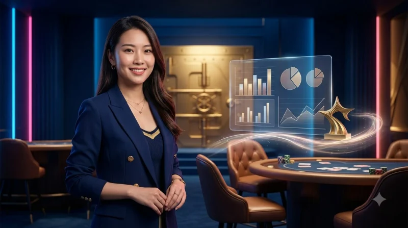 Nhiều bàn cược roulette sang trọng với chip vàng và ánh đèn spotlight trong sảnh casino cao cấp
