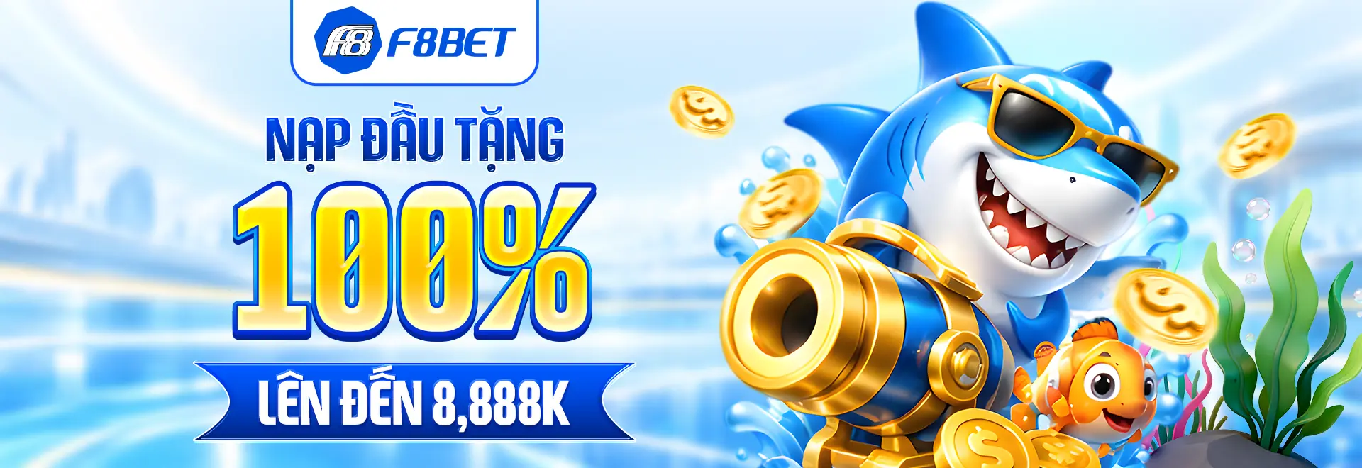 Banner F8BET nạp đầu tặng 100% lên đến 8.888K